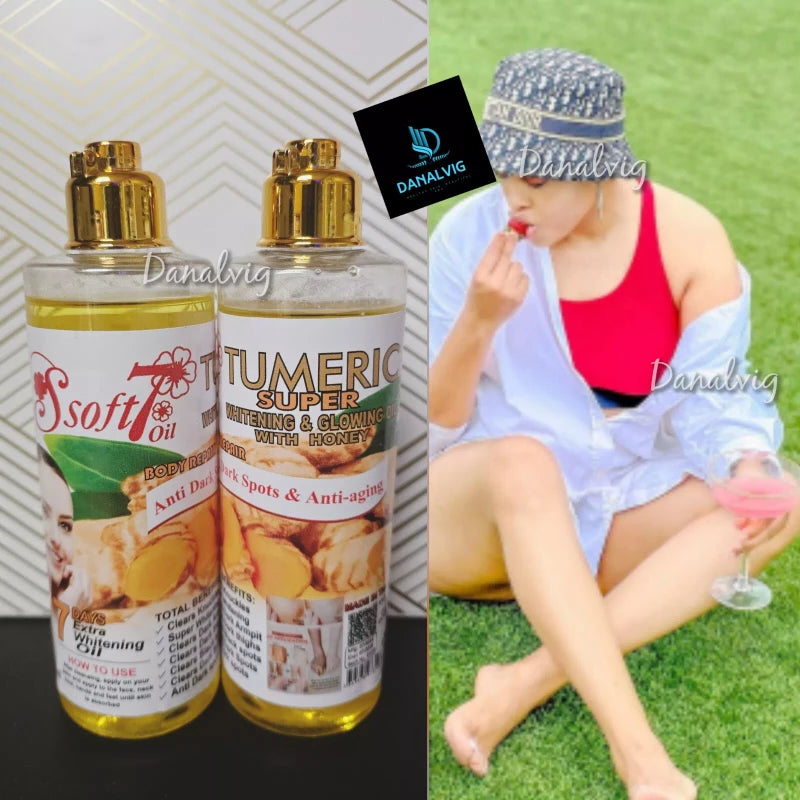 soft 7 X 1 Soft 7 Tumeric Whitening & Glowing Oil With Honey. Body Repair. 250ml  X 1
