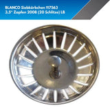 Blanco Strainer Basket 3.5 Inch with Pins 20 Slits Black