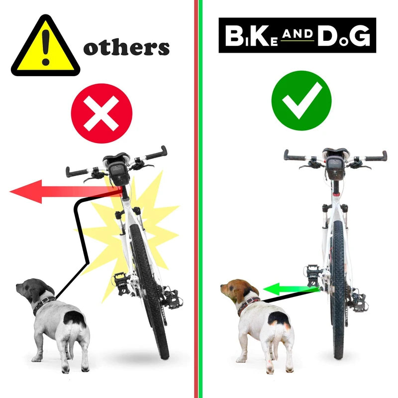 Dog Bike Leash, Hands Free Dog Leashes. Dog Bicycle Lead for Small, Medium and Large Dogs, Designed to Lead one or More Dogs with Maximum Safety, Easy Assembly Without Tools. Patented Product.