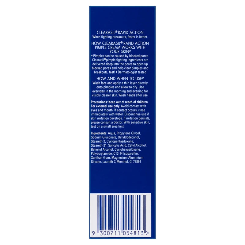 Clearasil Ultra Rapid Treatment Reduce Pimples Cream, 15g