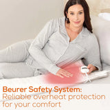 Beurer Beurer UWB55 Heated Underblanket | Electric Blanket with Super Soft Fleece - Personal Heating Pad Warmer with 8 Temperature Settings, Auto Shut-Off and Overheat Safety Features