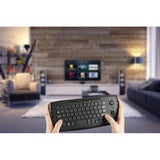 Fonicer [Updated] Multimedia 2.4Ghz Wireless Mini Keyboard with Trackball Mouse Scroll Wheel for PC/Mac/Android Tv Box, Remote Controller,X Structure，QWERTY UK Layout