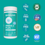 UpNourish AREDS 2+ Advanced Eye Vitamin | Eye Health | Macular & Dry Eye Support | Lutein, Zeaxanthin, Saffron, Astaxanthin & DHA | 120 Softgels