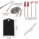 homelife_88 53 Inch Hand Rope Chain Saw Sharp Manual Tree Limb Chain Saw with 68 Teeth