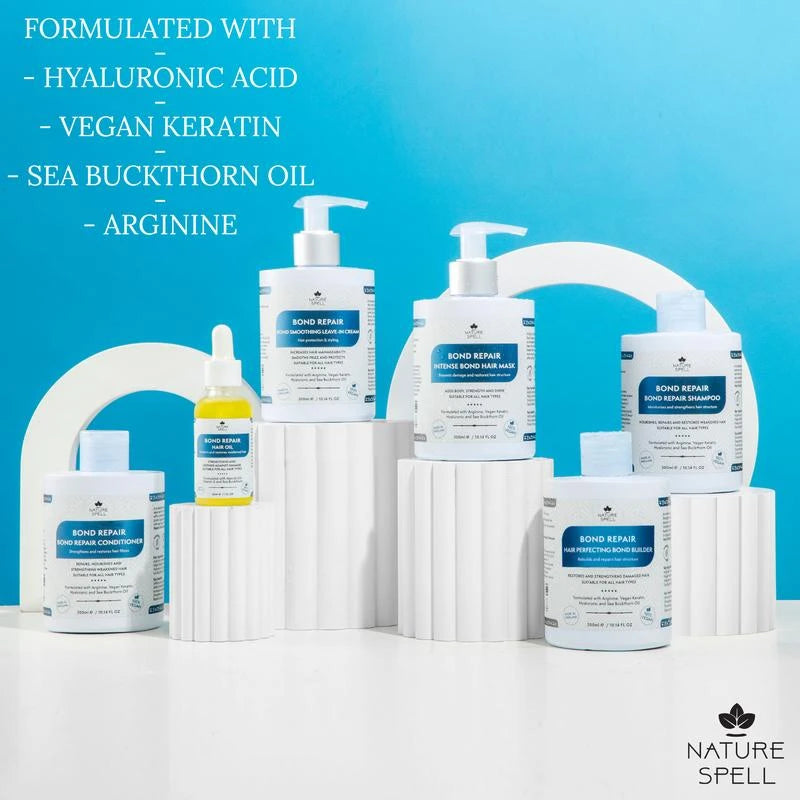 Nature Spell Bond Repair Haircare Collection - Restores And Strengthens Damaged Hair - 6 Step Routine