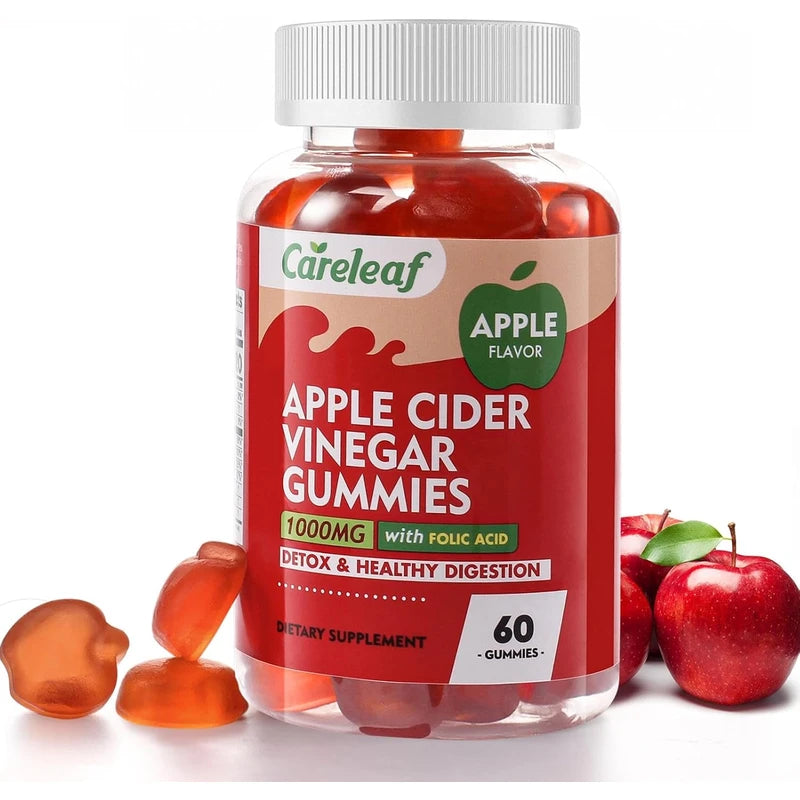 Apple Cider Vinegar Gummies 60 Counts 1000mg AVC with Vitamin B6 Vitamin B12 for Metabolism, Digestion, Detox, Gut & Immune Health