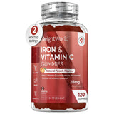 WeightWorld Iron Gummies with Vitamin C - 28mg - 120 Ferrous Fumarate Gummies (2 Months Supply) - Tasty Alternative to Iron Tablets - Immunity & Energy Supplements - Vegan Iron Supplements for Women & Men