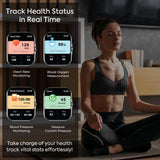 Smart Watch Storm V with BT Calling Silver, Smartwatch for Men and Women, Health Monitor: Sleep Apnea, Blood Pressure and Oxygen, Voice Assistant, Pedometer Steps, Remote Camera, 2 Watch Bands