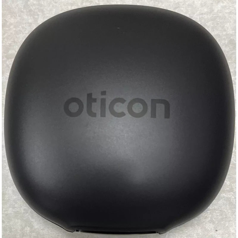 Oticon New Oticon Hearing Aid Case. Hard Plastic. With Cleaning Tool.