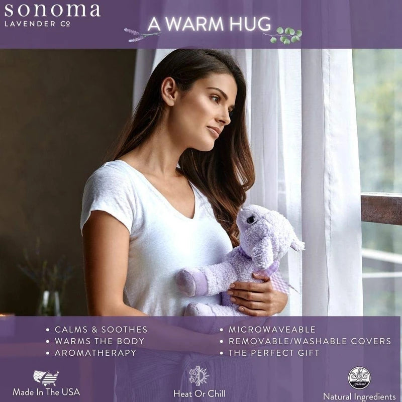 Sonoma Lavender Microwaveable Aromatherapy Pillow, Lamb, Lavender Scented with Removable Washable Cover