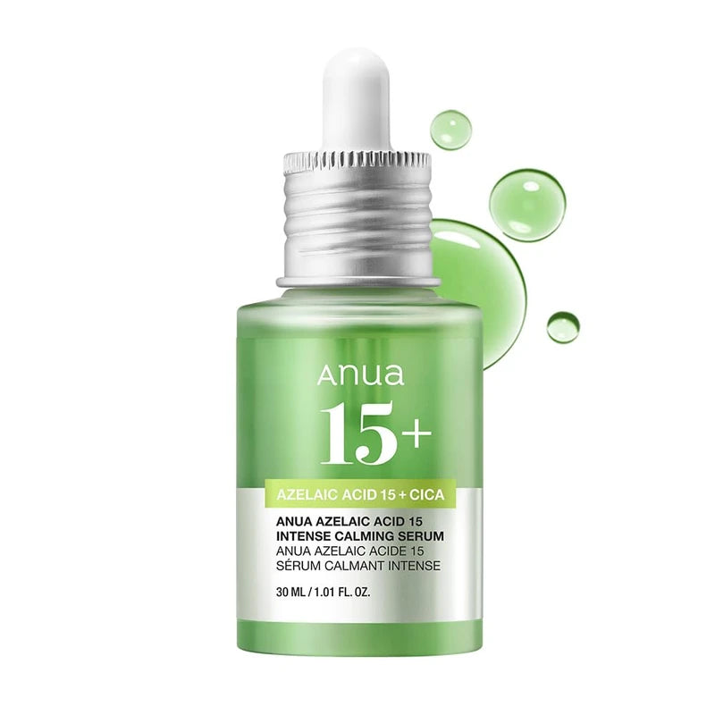 ANUA Azelaic Acid 15 Intense Calming Serum, 1.0 fl oz (30 ml), Oil and Moisture Balance, Sebum Pore Care, Cica High Density Serum, Mixed Skincare, Korean Cosmetics