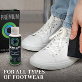 QuickCare Premium Shoe Cleaner with Conditioner, Brush & Sponge, Ultimate Cleaning Shoes Kit for Sneakers, Leather, Suede, Canvas, Mesh, Shoe Care Set, Foam Touch-Up Solution, 4 oz