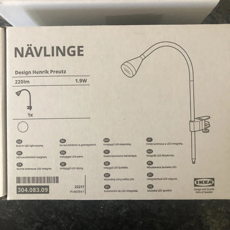 IKEA NÄVLINGE LED wall/clamp spotlight, white, set of 2