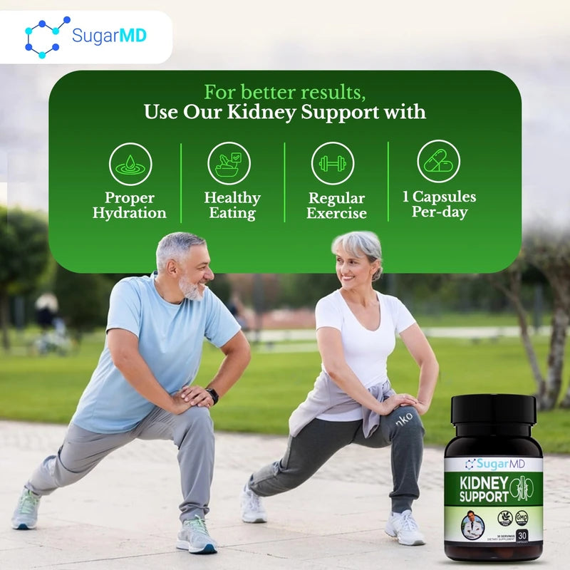 SugarMD Dr. Ergin's Kidney Support Formula 30 Capsules (30 Day Supply) - Kidney Supplements for Men & Women - Kidney Support Supplement for Healthy Kidney Function