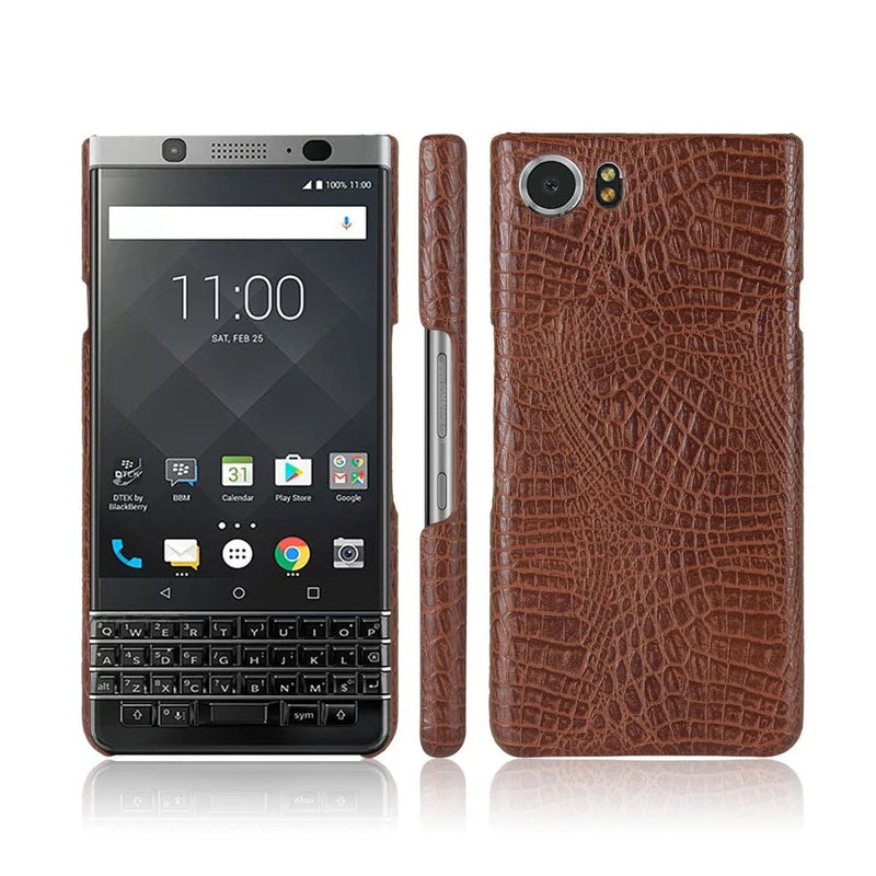 BlackBerry Keyone Case,Croco Premium PU Leather Protective Cases Simple Deurable and Lightweight Case for BlackBerry Keyone (brown)