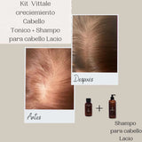 Tonico Vittale Kit 2 Paquete Tónico Y Shampoo Para Cabello Lacio | Unisex | Paso 1 y 2 | Crecimiento Y Fortalecimiento Capilar | Brillo Y Reconstrucción | Control del Frizz | 100% Ingredientes Naturales