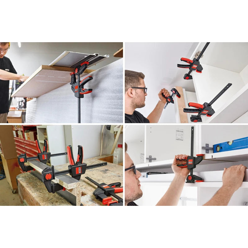 BESSEY EZR15SET Single-Handed Clamp and Table Clamp Fixing Guide Rails on Work Tables, Adaptor Can Be Used on Top/Bottom Section, Weight 0.90 kg