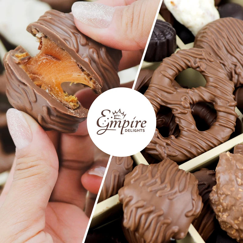 Chocolate Gift Box with Assorted Gourmet Chocolate - Food Gift Basket for Women and Man - Birthday, Thank You, Present Idea for Him and Her, Holiday Gift Baskets by Empire Delights