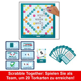 MATTEL GAMES Scrabble Two in One Double-Sided Board Game for Fast, Casual and Cooperative Game, Includes 50 Target Cards for Scrabble Together, Easy Scoring, HWD45