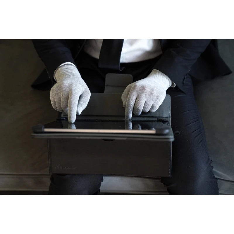 DefenderShield EMF Radiation Protection Computer Gloves - Use with Touch Screens, Keyboards, Tablets, Laptops and Cell Phones (One Large Pair)