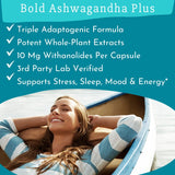 Bold Botanica Bold Ashwagandha Plus –Stress, Mood, Memory & Energy Support - Potent Extracts with Amla & Holy Basil -Triple Adaptogenic Formula—One Capsule Daily- 30 Vegan Caps (1)