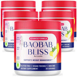 (5 Pack) Baobab Bliss Powder, Baobab Bliss Organic Powder, Baobab Bliss Powder All Natural Fiber Supplement, Baobab Bliss Fruit Powder, Baobab Bliss Powder Organic Review, 150 Servings For 5 Months